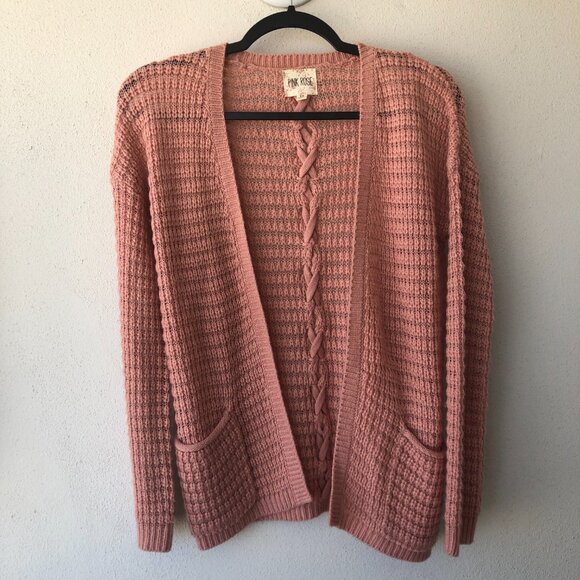 NWOT Pink Rose Knit Cardigan Size XS - Picture 6 of 6